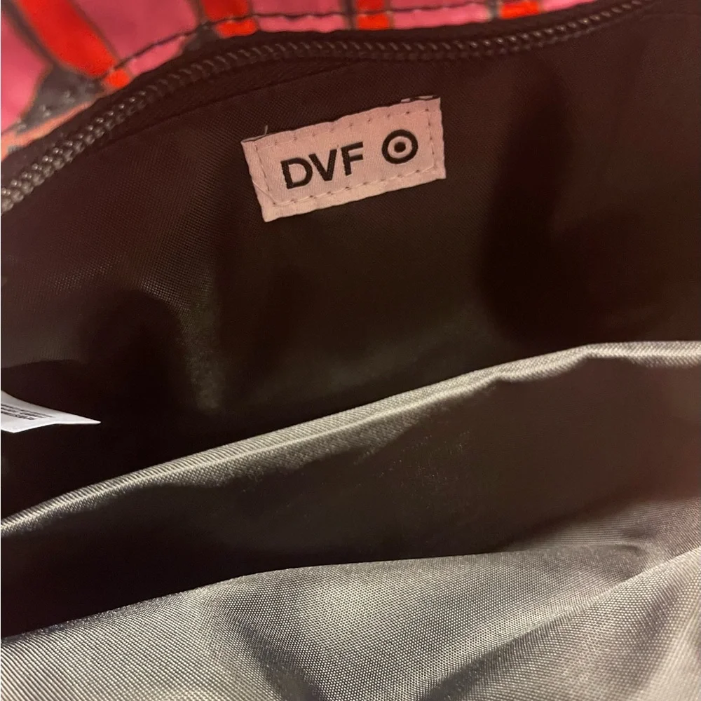 DVF Geometric Pink and Red Crossbody Bag